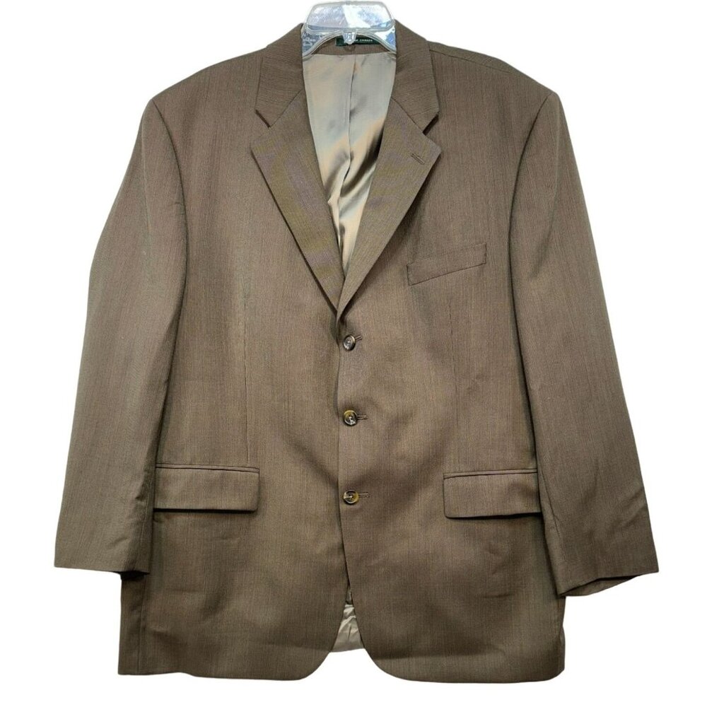 Lauren Ralph Lauren Mens Blazer Jacket 46R Brown Wool & Cashmere Blend